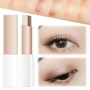 Two Color Eyeshadow Stick Set, Dual-Ended Eyeshadow Sticks With Silky Texture, Waterproof Smudge-Proof Eye Shadow For Natural Gradient Look, Easy Application For Beginners (Brown Coffee)