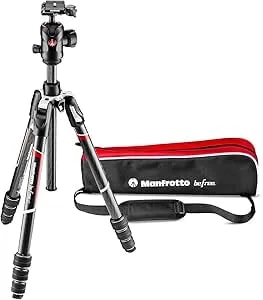 Manfrotto MKBFRTC4GT-BH Befree Advanced GT Camera Tripod Kit, Travel Tripod With Ball Head, Portable & Compact, Professional Carbon Camera Tripod For DSLR, Reflex, Mirrorless, Photography Accessories