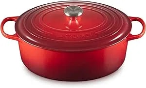 Le Creuset Enameled Cast Iron Signature Oval Dutch Oven, 8 Qt., Cerise