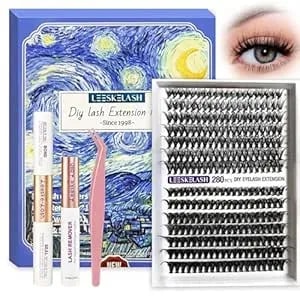 Lash Extension Kit Diy Eyelash Extension Kit, 9-16mm30d+40d 280pcs Individual Lashes For Beginner Starterprofessional, Volume Lash Clusters With Bond, Seal,Remover And Lash Tweezers