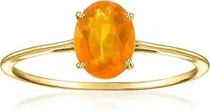 Ross-Simons Fire Opal Ring In 14kt Yellow Gold