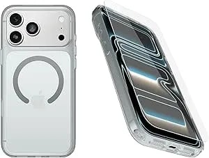 Otterbox Iphone 17 Pro Max (Only) Bundle: Symmetry Series+ Case & Screen Protector - Clear - Snaps To Magsafe - Ultra-Sleek - Raised Edges Protect Camera & Screen - Non-Retail Packaging