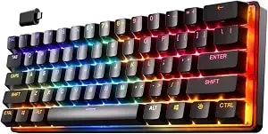 Steelseries Apex Pro Mini Wireless Keyboard - 60% Design - Omnipoint 2.0 - Quantum 2.0 Wireless - Double Shot Pbt Keycaps - Black