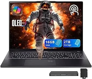 Acer Swift 16 Ai 16" 3k Oled Touchscreen Laptop, Intel Core Ultra 7 256v, 16gb lpddr5x, 2tb Storage (1tb Ssd+1tb Docking Station Set), Intel Arc Graphics, Backlit Keyboard, Wi-Fi 7, Windows 11, Black