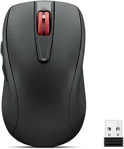 Lenovo Usb-C Silent Mouse (wl500) - Silent Buttons, Ambidextrous Grip, Adjustable Dpi, Plug-And-Play 2.4g Receiver Computer Mouse, Black
