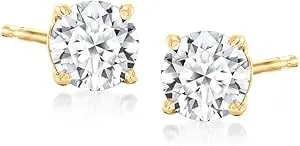 Ross-Simons 0.75 Ct. T.W. Lab-Grown Diamond Stud Earrings In 18kt Gold Over Sterling