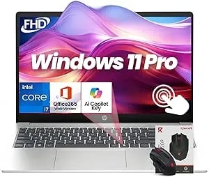 Hp 2026 Touchscreen Business Laptop, Intel i7-1355u(Up To 5.0 Ghz), 15.6" Fhd Touch Screen, 16gb Ram, 512gb Ssd, Lifetime Win 11 Pro, Wi-Fi 6, Copilot Ai, Fast Charge, Numeric Keyboard, Accessories