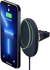 Iottie Velox Magnetic Wireless Charging Air Vent Car Phone Mount. Compatible With Magsafe Iphones Including Iphone 12/13/14/15/16/17 Series (Car Charger Included)