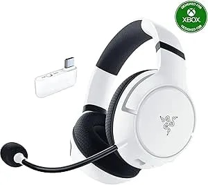 Razer Kaira Hyperspeed Wireless Gaming Headset For Xbox Series X - S, Xbox One, PC: Triforce 50mm Drivers - Hyperclear Cardioid Mic - Low Latency Bluetooth - Up To 30 Hour Battery Life - White