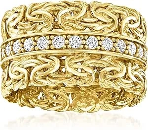 Ross-Simons 0.60 Ct. T.W. Cz Byzantine Ring In 18kt Gold Over Sterling