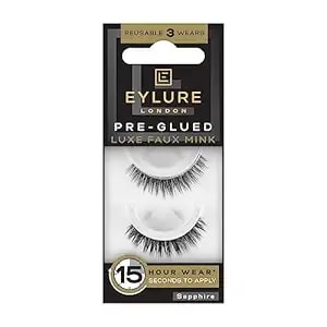 Eylure Pre-Glued False Eyelashes, Luxe Faux Mink Sapphire