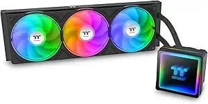 Thermaltake th360 v3 Argb Cpu Liquid Cooler; Intel/Amd; 1x360mm 500~2500rpm Single Frame Argb Fan; 360mm Radiator; Argb Infinity Mirror; Rotatable Pump Head; Black; Cl-w466-pl12sw-A