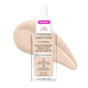 Wet N Wild Bare Focus Skin Tint, 5% Niacinamide Enriched, Buildable Sheer Lightweight Coverage, Natural Radiant Finish, Hyaluronic & Vitamin Hydration Boost, Cruelty-Free & Vegan - Fair
