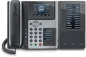 Poly Edge E450 IP Phone - Corded - Corded/Cordless - Bluetooth, NFC, Wi-Fi - 3 Multiple Conferencing - Desktop, Wall Mountable - White, Midnight Blue - Voip - 3.5" LCD - IEEE 802.11a/B/G/N/Ac - 2 X Ne