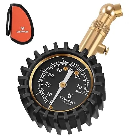Etenwolf Tire Pressure Gauge For Cars 0-75 Psi With Large Glow Dial - Air Pressure Gauge Calibrated To Ansi b40.1 Grade A(Plus-Minus 1%), Tire Gauge For Tire Pressure Car Accessories