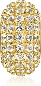 Ross-Simons 0.90 Ct. T.W. White Topaz Bead Charm In 18kt Gold Over Sterling