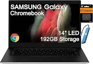 Samsung Galaxy Chromebook Go Laptop (14" Led, Intel Celeron n4500, 192gb Storage (64gb Emmc + 128gb Sd Card)) Home & Student, 12-Hr Long Battery, Spill-Resistant, Webcam, Wi-Fi 6, Ist Hub, Chrome Os