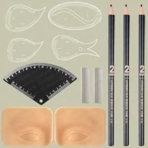 Hairstroke Brow Mapping Ruler – Reusable Acrylic Eyebrow & Eyeliner Arch Stencil Template, 1-Minute Fast Drawing Guide Tool For Precise Brow Shaping And Tattoo Design (Kit-6)