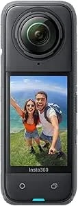 Insta360 X4 Standard Bundle - Waterproof 8K 360 Action Camera, 4K Wide-Angle Video, Invisible Selfie Stick Effect, Removable Lens Guards, 135 Min Battery Life, AI Editing, Stabilization (Renewed)