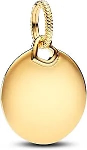 Pandora Moments Engravable Round Tag Dangle Charm