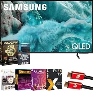 Samsung 50" Qled q7f 4k Smart Tv (2025) Vision Ai, Quantum Hdr - Cps Exclusive 26 Month Protection, 2x Hdmi Cables, Premiere Movies Streaming & Deco Gear Complete Home Theater Beginner'S Guidebook
