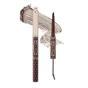 Flower Knows The Sweetie Bear Dual-Ended Brow Gel & Pencil,Long Lasting With Precision Tip,Eyebrow Definer Pencil,Creates Full,Natural-Looking,Tames And Combs Brow Brush(01 Taupe Brown)