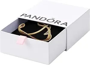 Pandora-Organically Shaped Heart Bangle-Gold Plated -With Gift Box