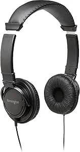 Kensington Hi-Fi Headphones 3.5mm For Kids, For Adults, For School, Padded Adjustable Headband (k97602ww),Black