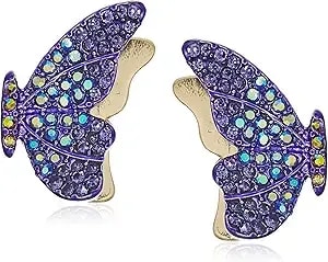 Betsey Johnson Pave Butterfly Stud Earrings
