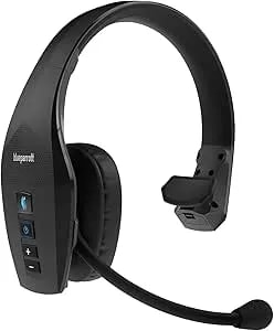 Blueparrott B650-XT Mono Bluetooth Wireless Headphones 96% Noise Canceling Over Head Trucker Headset With Mic, 100% Voice Control, IP54-Rated Protection, Active Noise Cancellation, 36 Hrs. Talk Time