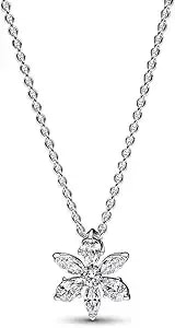 Pandora Sparkling Herbarium Cluster Pendant Necklace - Elegant Jewelry With Lobster Clasp - Great Gift For Her - Sterling Silver & Cubic Zirconia - 17.7"