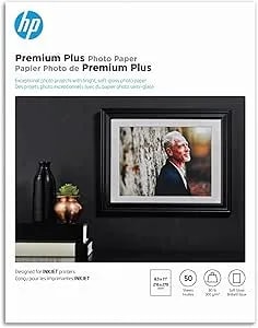 Hp Premium Plus Photo Paper, Satin, 8.5x11 In, 50 Sheets (cr667a)