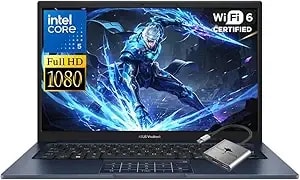 Asus Vivobook 14 14" Fhd Laptop, Intel 10-Core 5 120u, 8gb Ram 256gb Ssd, Win 11 Wifi 6 Bluetooth Private Webcam Laptops-Computer For Creator Designer Business Gaming Student Study Work W/Gm Accessory