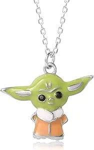 Disney Star Wars The Mandalorian Grogu Sterling Silver Pendant Necklace, Official License