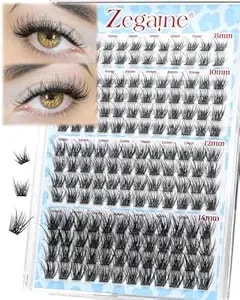 Natural Lash Clusters Fairy Cluster Eyelash Extensions 8-10-12-14mm Short C Curly Spiky Eyelash Clusters Wispy Cluster Lashes Anime Cluster Lashes For “No Makeup” Clean Girl Look 168pcs By Zegaine