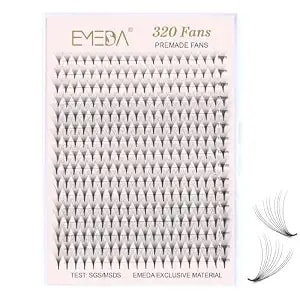 Emeda 320 Fans Premade Lash Fans Pointy Thin Base Xl Boxes (10d-0.07-D-Mix) - 8-15mm Premade Fans Eyelash Extensions Stable D Curl Lash Extension Premade Fans Pre Fanned Volume Lash Extensions