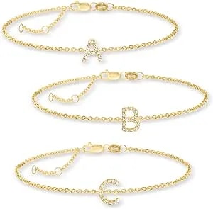 Ross-Simons Diamond Initial Bracelet In 18kt Gold Over Sterling