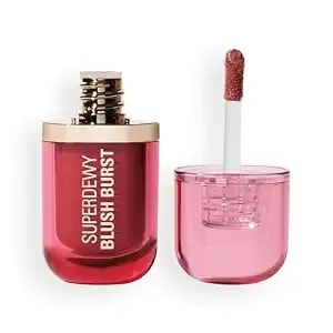 Revolution Superdewy Liquid Blush Burst, Rose All Day Dusty Pink - Buildable Color For Cheek, Serum Formula With Peptides & Hyaluronic Acid, Vegan & Cruelty-Free, 0.14 Oz