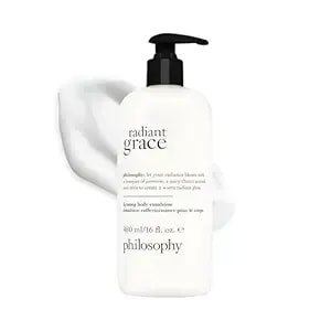 Philosophy Radiant Grace Firming Body Emulsion - Luxury Scented Body Lotion - With Shea Butter - Notes Of Jasmine, Black Cherry & Sandalwood - 16 Fl Oz