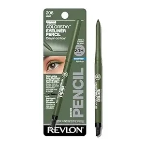 Revlon Colorstay Pencil Waterproof Eyeliner, Smudge-Proof, Eye Makeup With Built-In Sharpener, 206 Jade, 0.01 Oz