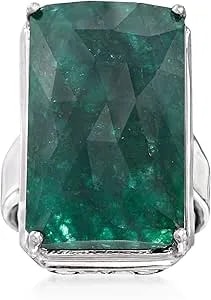 Ross-Simons 20.00 Carat Emerald Ring In Sterling Silver
