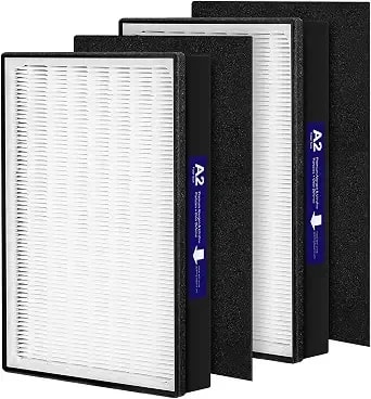 2 Pack a2 Replacement Filter Compatible With 3m Filtrete Room Air Purifier Models Fap-c02-a2, Fap-c03-a2, Fap-t03-a2, Part # 1150101 - Models Fap-c02-a2, Fap-c03-a2, Fap-t03-a2, 3 Hepa Filters Plus 3 Carbon Pre-Filters, Part # 1150101