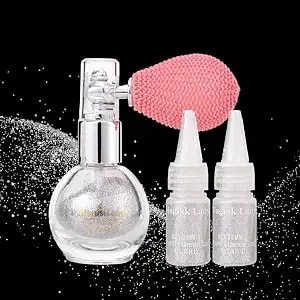 Body Glitter Spray, Hair Glitter Spray, Body Shimmer Powder, Face Glitter Highlighter, Glitter Spray, Body Shimmer Spray For Skin (Silver)