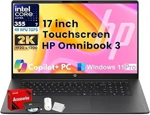 Hp Omnibook 3 17 Inch Touchscreen Laptop, Ultra 7 355, 16gb ddr5, 1tb Ssd