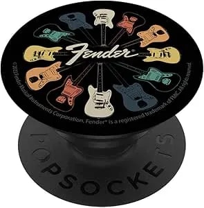 Fender Multicolor Vintage Stratocaster Rock Guitars Circle Popsockets Adhesive Popgrip
