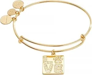 Alex And Ani Love' Pave Paw Print Charm Bangle Bracelet