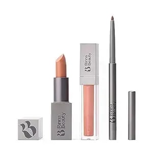 Rinna Beauty Icon Lip Kit - Birthday Suit - All-In-One Lip Kit Includes Lipstick, Lip Gloss, And Lip Liner - True Nude Look - Vegan, Long-Lasting, Anti-Aging & Moisturizing, Cruelty-Free - 1 Each