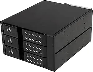Startech.Com 3-Bay Hot Swap Backplane For 3.5in Sas Ii/Sata Iii - 6 Gbps Hdd - Aluminum Trayless Mobile Rack Backplane (hsb3satsasba),Black
