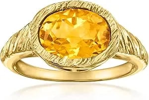 Ross-Simons 2.10 Carat Citrine Ring In 18kt Gold Over Sterling