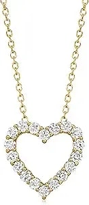 Ross-Simons 0.50 Ct. T.W. Lab-Grown Diamond Heart Pendant Necklace In 18kt Gold Over Sterling